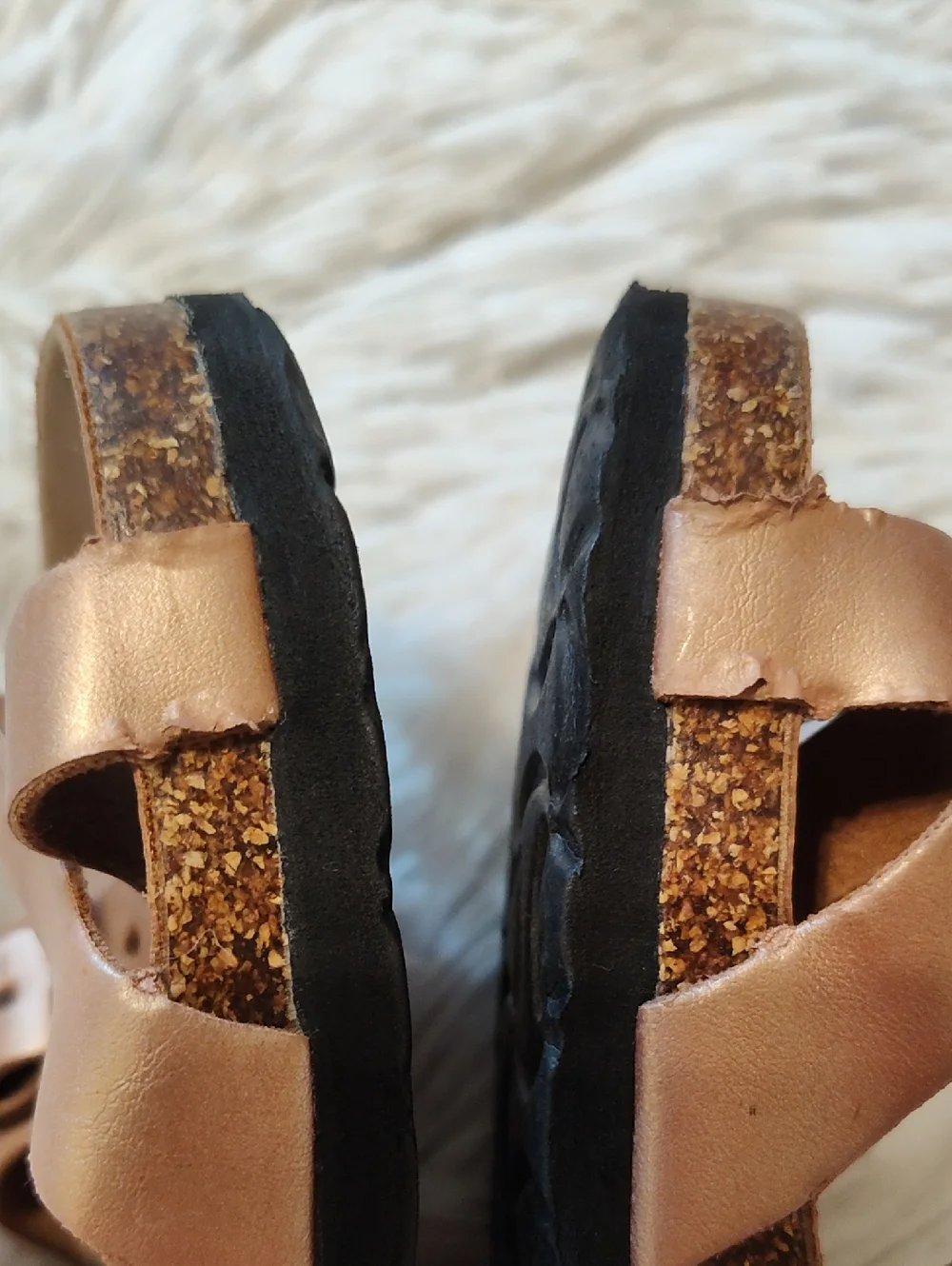 Aloha Island Little Girls Lil Birdie Sandals Metallic Rose Gold Buckles Size 10